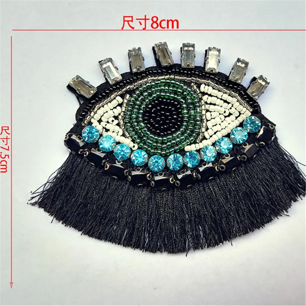 ZGTGLAD 1Pcs Rhinestone Eye Beaded Patch for Clothing Sewing on Beading Applique Clothes Shoes Bags Decoration DIY Apparel | Дом и сад
