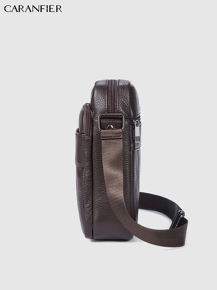 CARANFIER Mens Crossbody Bags Genuine Cowhide Leather High Quality Messenger Shoulder Male Business Briefcase Travel | Багаж и сумки