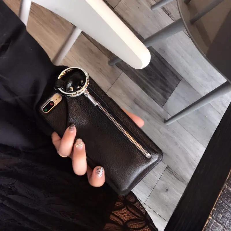 Модный кожаный кошелек 2 в 1 для iPhoneX чехол на молнии сумка телефона iPhone8 7 6S 6 Plus