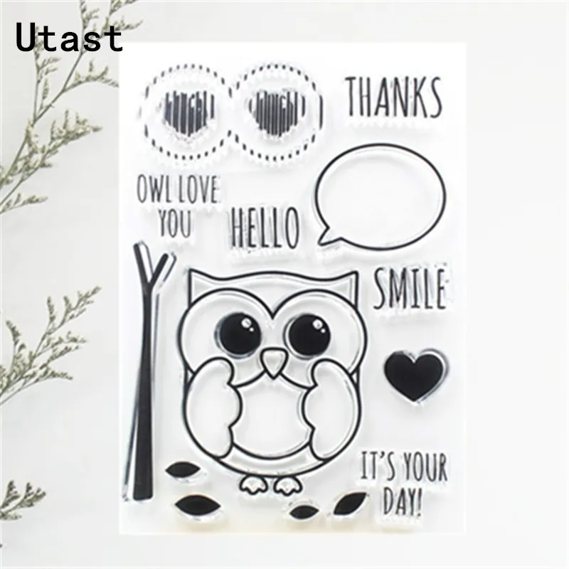 Thanks Smile Owl Clear Silicone Stamps /Transparent Rubber Stamp for DIY Scrapbooking /Photo Album Decorative Craft Making | Дом и сад