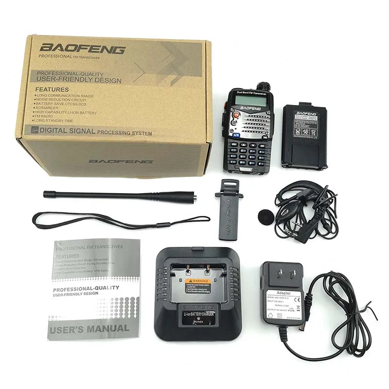 Baofeng UV-5RA Walkie Talkie Alarm LED Flashlight Two Way Radio Dual Band Ham Hf Transceiver Baofeng UV-5R Upgraded Interphone