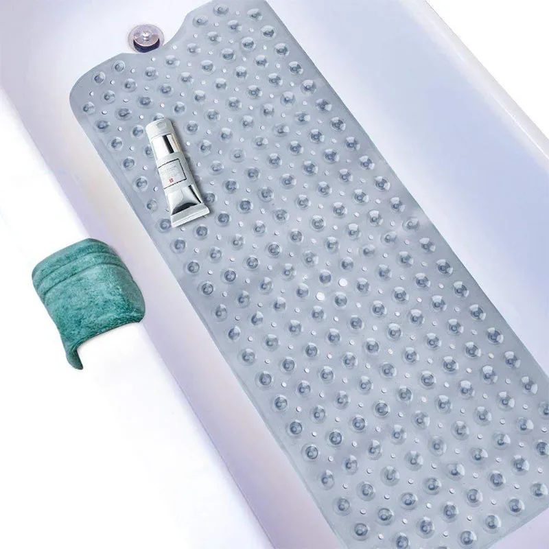 RFWCAK Rectangle 40x100cm PVC Anti-skid Bath Mat Soft Bathroom Massage Suction Cup Non-slip Bathtub Carpet Accessories | Дом и сад