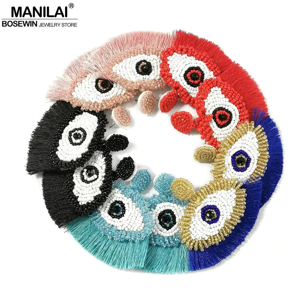 Женские винтажные серьги подвески MANILAI ручной работы яркие с