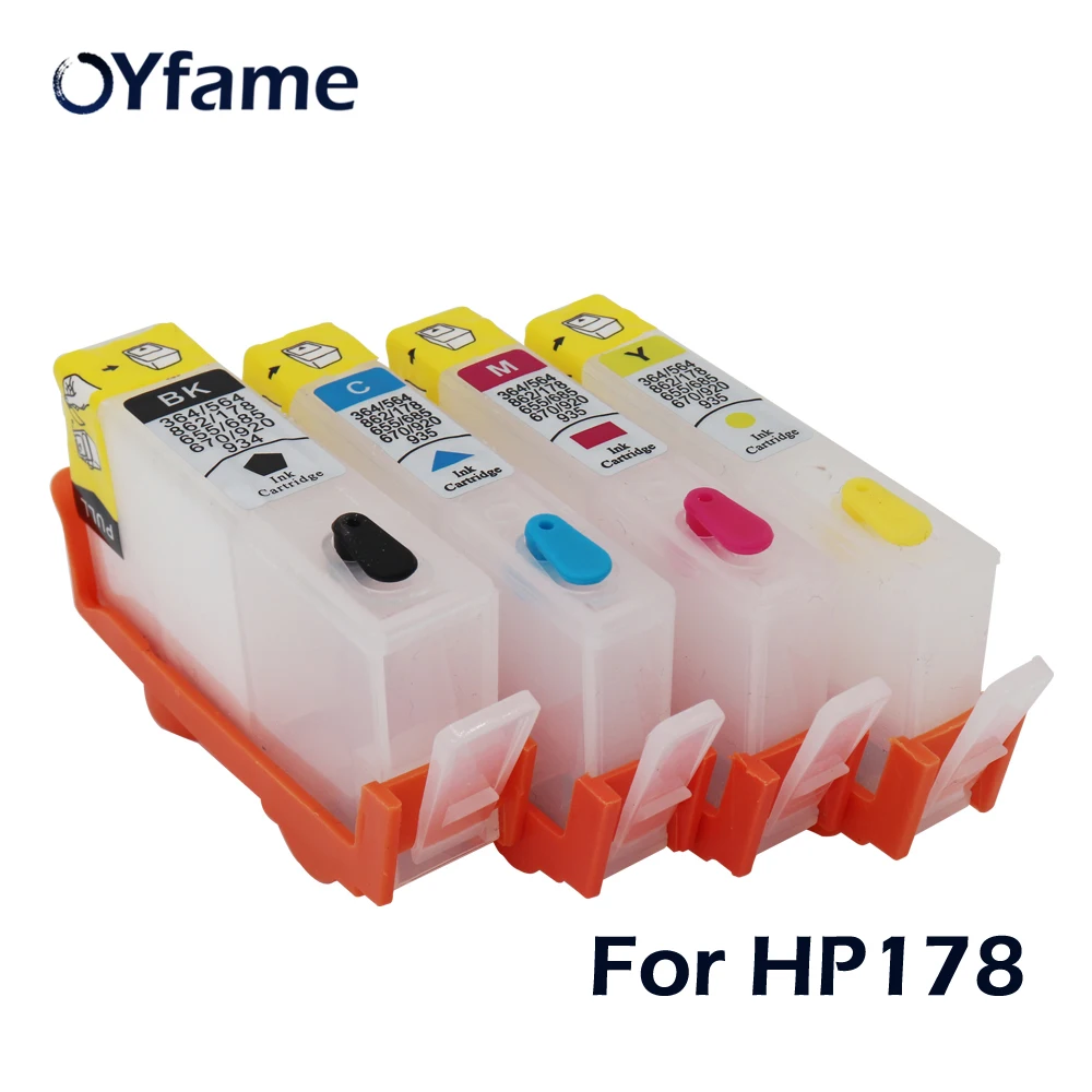 Картриджи OYfame для HP 178 многоразовые чернила Photosmart 7515 B109a B109n B110a Plus B210a 4