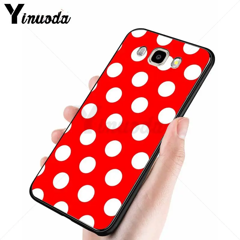 Yinuoda Красный Черный Золотой горошек Мягкий чехол для телефона Samsung Galaxy j4plus j6plus j7