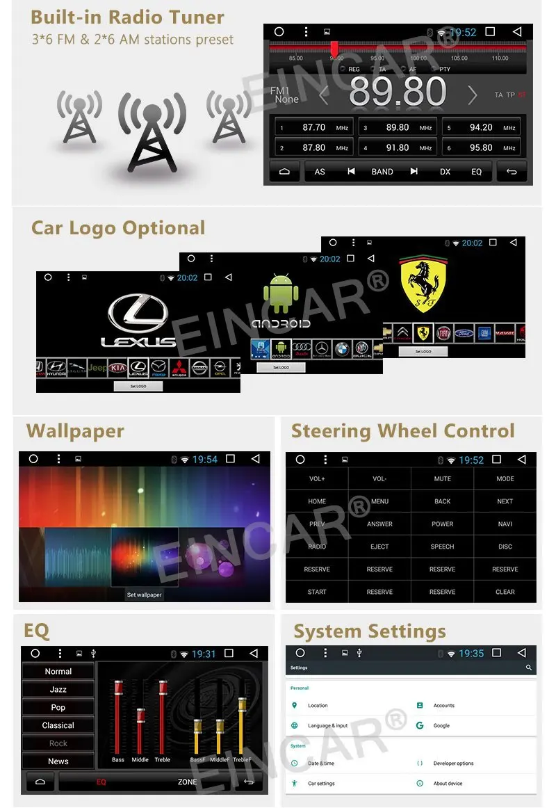 Front & Rear Camera + Android 6.0 Car DVD Player in dash 7'' Video Wifi Mirror link Automotive Audio GPS Navi Head Unit |