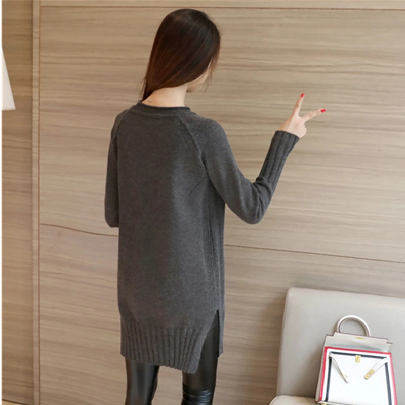 PZLCXH For Women Sweater Knitted Cotton High Street Fashionable Female Solid Overstating Separation Winter Pullover ZL0850 | Женская