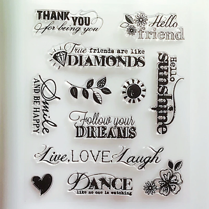 

YLCS301 Love Words Silicone Clear Stamps For Scrapbooking DIY Album Paper Cards Making Decoration Embossing Folder Rubber Stamp