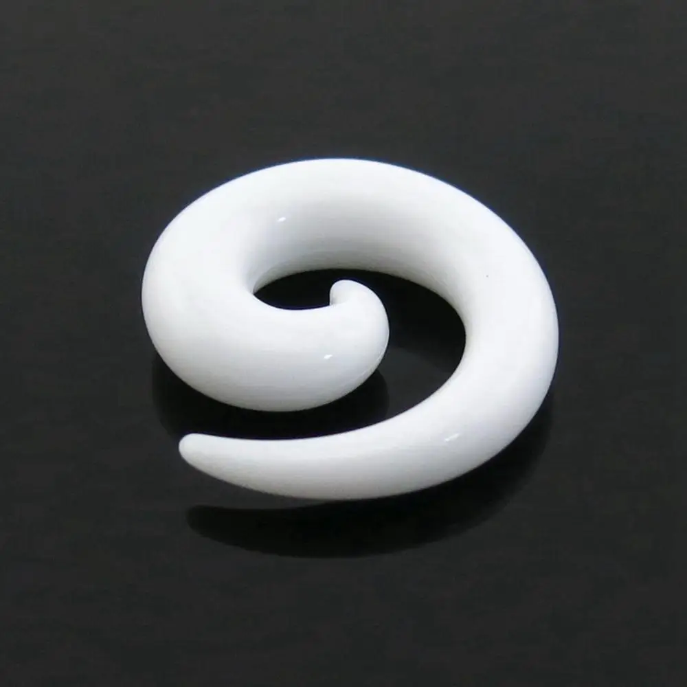 Satılık HENGKE BÜYÜK Siyah Spiral Expanders12mm ~ 20mm UV Akrilik Her Boyutta 10 çift Kulak Genişletici Fiş Eti Tünel Sedye Toptan