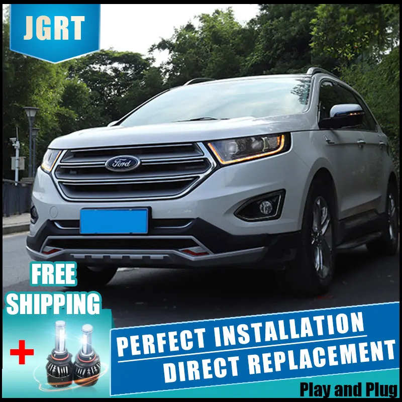 2 шт. светодиодный фонарь для Ford Edge- Автомобильный светодиодный фонарь с двойным ксеноновым объективом автомобильные аксессуары дневные ходовые огни противотуманные фары