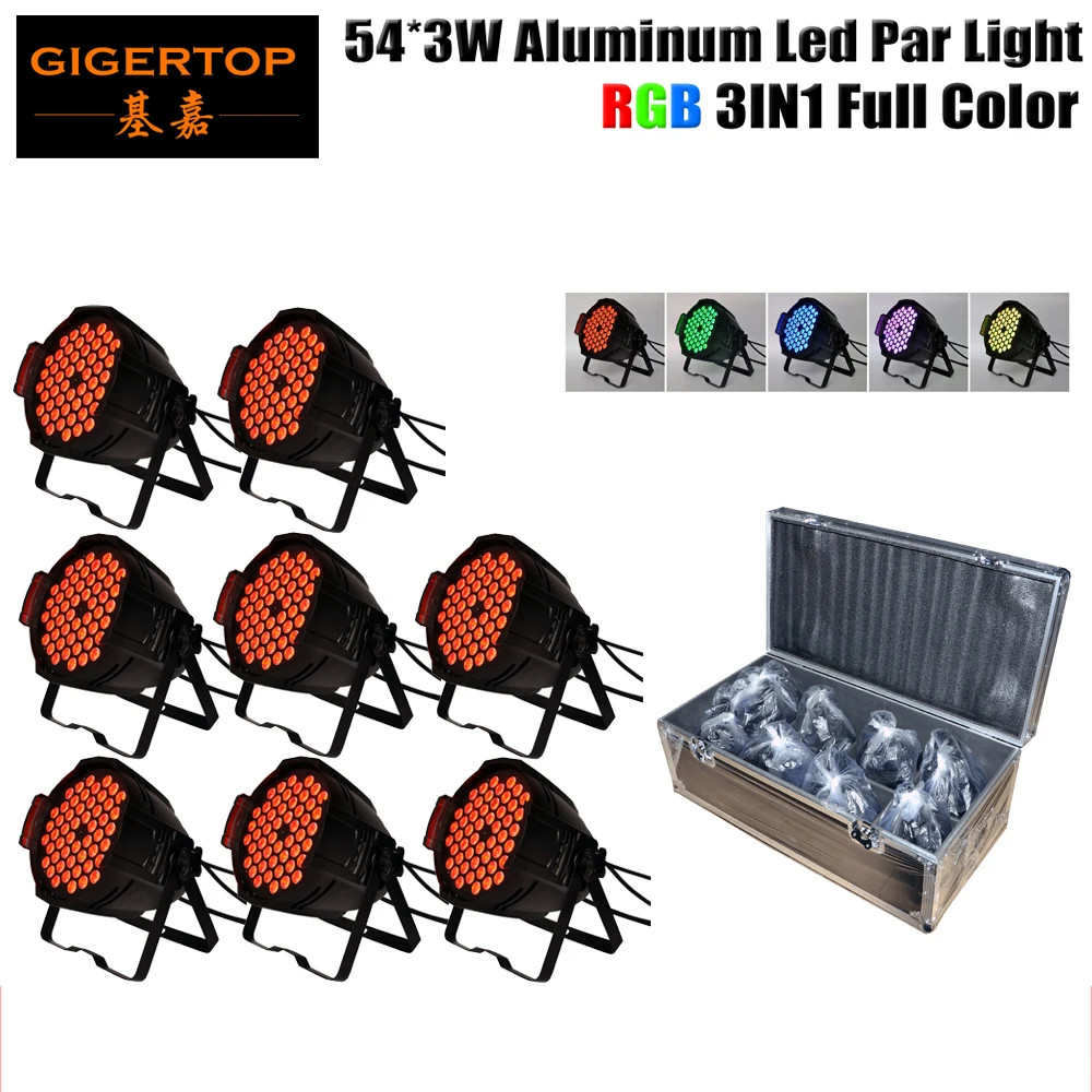 

Ударопрочный чехол 8 в 1, индивидуальный набор 54x3 Вт Tyanshine RGB 3 в 1, цветной светодиодный светильник, бесплатный логотип, картина DMX 3/7CH 90V-220V