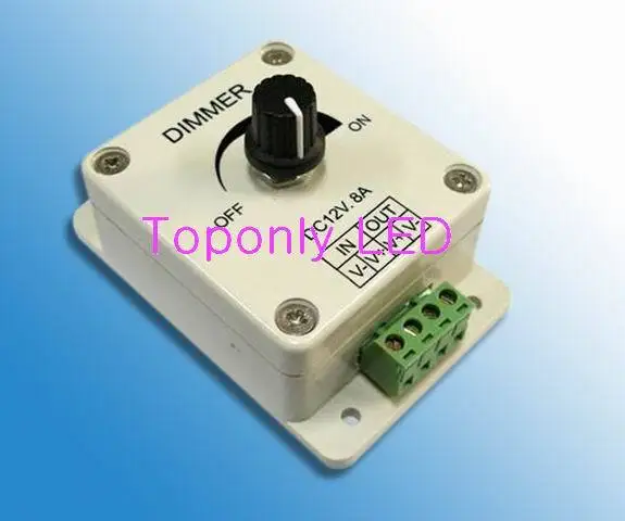 

High quality DC12v led knob dimmer Max.8A 96w output easy to adjust led strip light brightness DIY led component parts 4pcs/lot