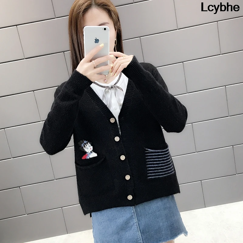 Женский свитер куртка весна и осень 2019 новый стиль короткая Корейская версия