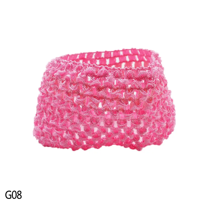 G08 1 шт., 14,5 см* 7 см, цветная шелковая повязка на голову для девочек, эластичное вязаное крючком повязка для волос, теплая повязка на голову, головной убор, Детские аксессуары для волос - Цвет: G08