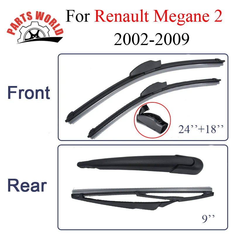 Щетка стеклоочистителя Partsworld для Renault Megane 2 24 дюйма 18 дюймов 2002 2009