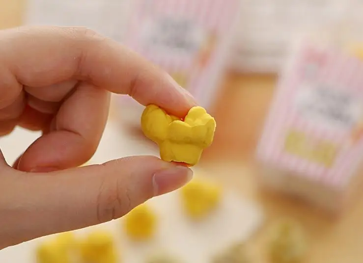 1 упаковка Kawaii ластик для попкорна, Детские канцелярские принадлежности, школьные принадлежности, резиновый карандаш, Ластики для коррекции, детские игрушки для девочек, подарок