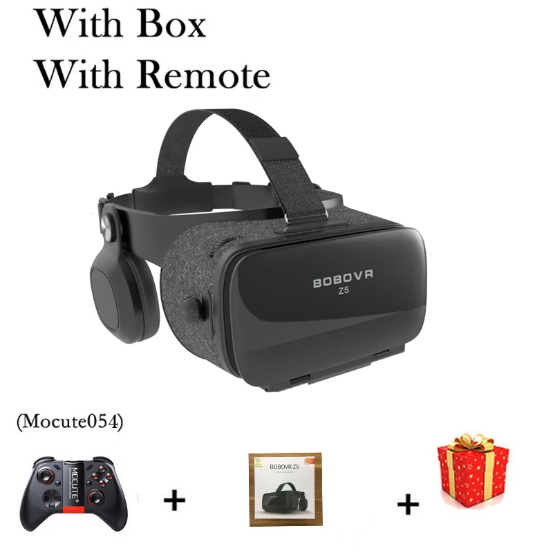 With Box 054 Remote Bobovr Z5 шлем Bobo шлем 3D VR Очки виртуальной реальности наушники для смартфона смартфон Google картонные очки люнет - Цвет: With Box 054 Remote