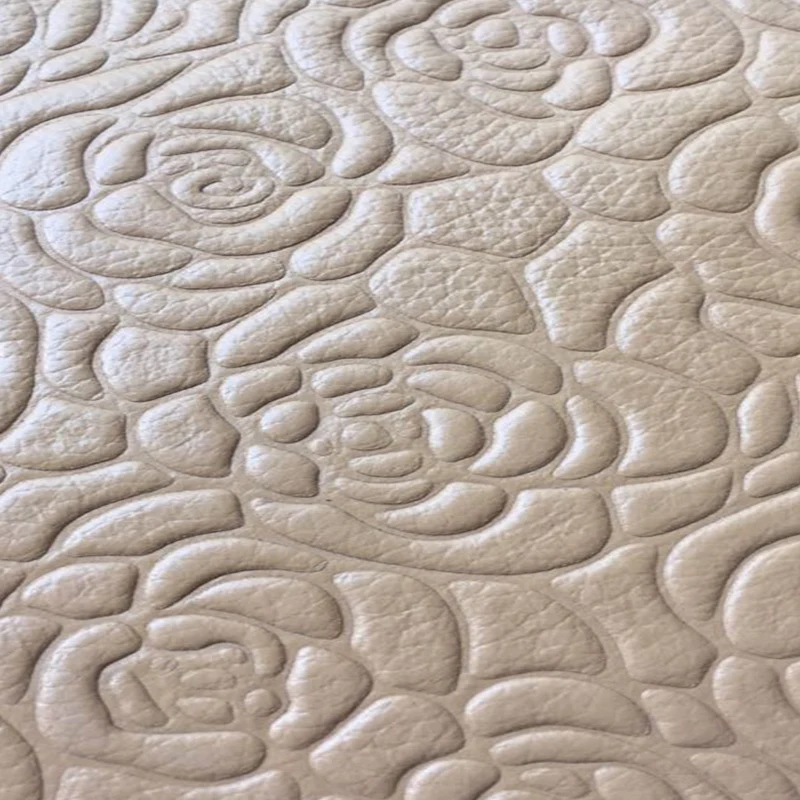 

Tan color embossed Floral Genuine Cow Skin Leather Fabric for Purse/luggage/shoes,1.1-1.3mm,Free Shipping