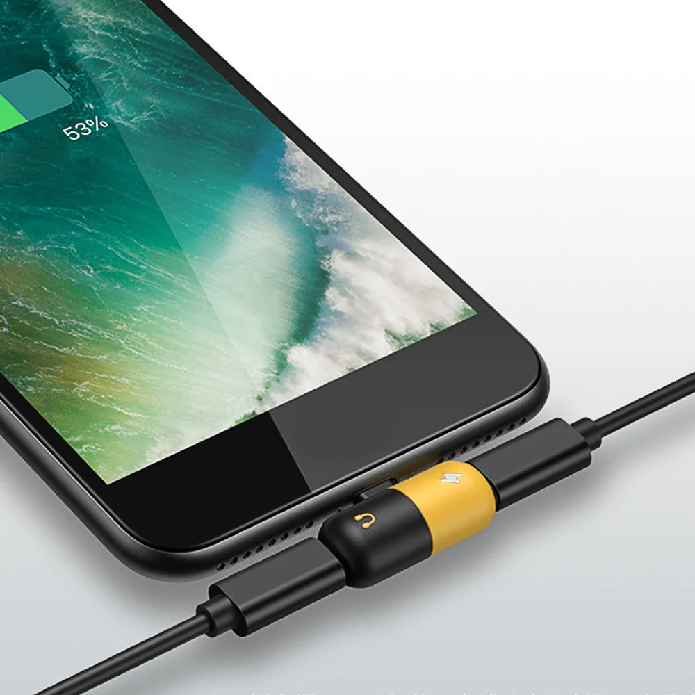 Dual 2 in1 Adapter Audio Charging Listening Calling Connector For iphone X 8 7 Plus XS Lighting Headphone Adapter AUX Splitter