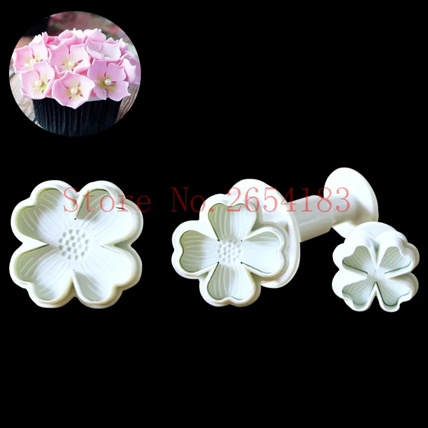 

3PCS Flower Plastic Plunger Cutter Fondant Cake Mold Cupcake Cookie Pastry Chocolate Biscuit Decoration Baking Tool FQ2065