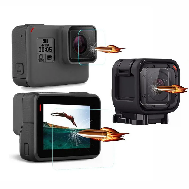 Защитный чехол из закаленного стекла для GoPro Go Pro Hero 5 6 7 Black 4 Session объектив камеры