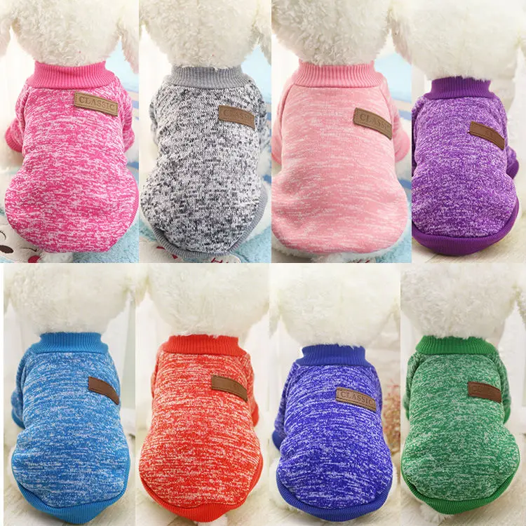 Classic Dog Coats Puppy Clothes Sweater shirts for Small Hoodie coat Yorkie Warm Autumn Winter Pet Cat Clothing | Дом и сад