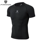 Мужская компрессионная футболка FANNAI, облегающая Спортивная одежда для тренажерного зала, фитнеса, бега, баскетбола, Спортивная тренировочная футболка AM319
