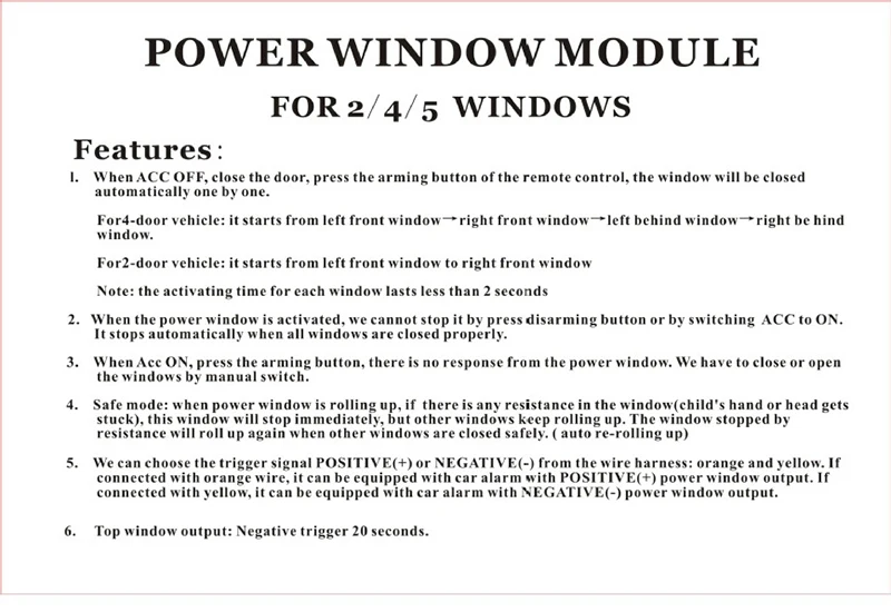 Автоматический стеклоподъемник Для 4 или 2 дверей система сигнализации и