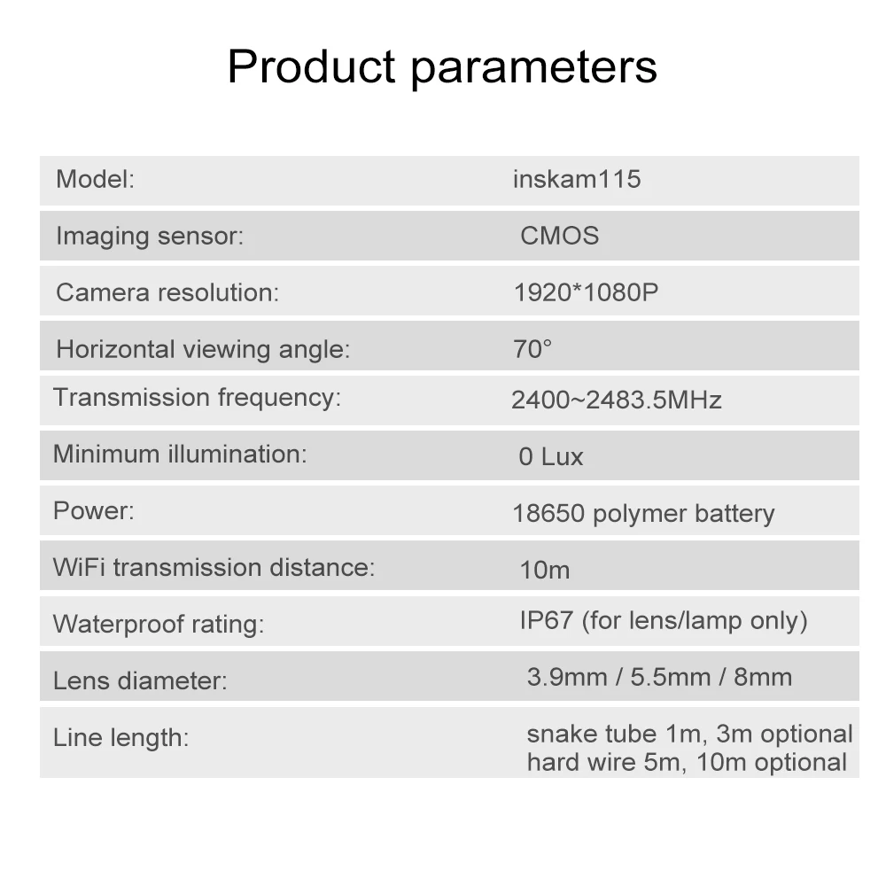 Промышленный Wifi эндоскоп 1080P Инспекционная камера Android iOS автоматический