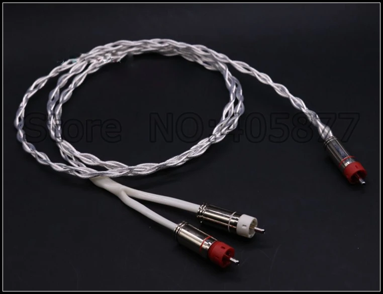 Высококачественный посеребренный штекер RCA на 2RCA аудиокабель сабвуфер