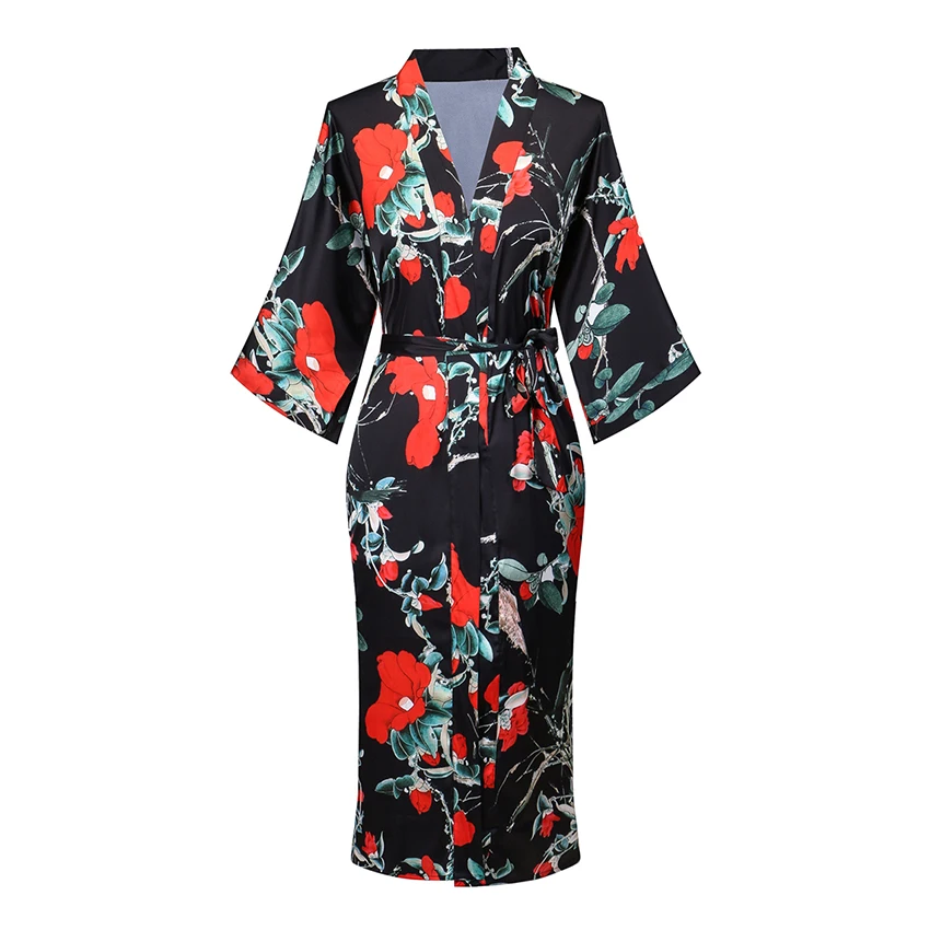 Высококачественная атласная шелковая длинная одежда для подружек невесты