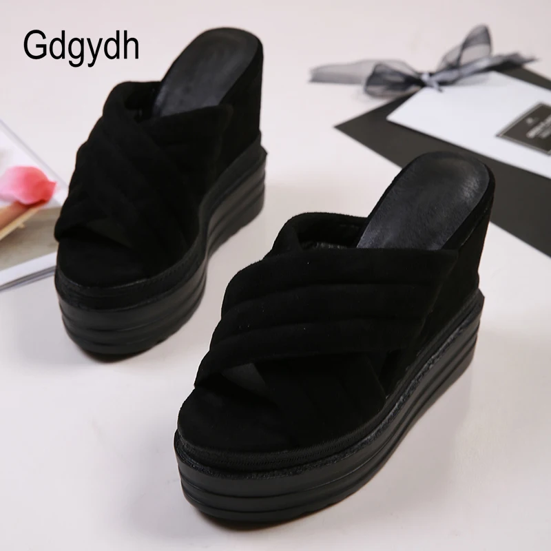 Gdgydh/женские босоножки на платформе черные замшевые женские повседневные туфли