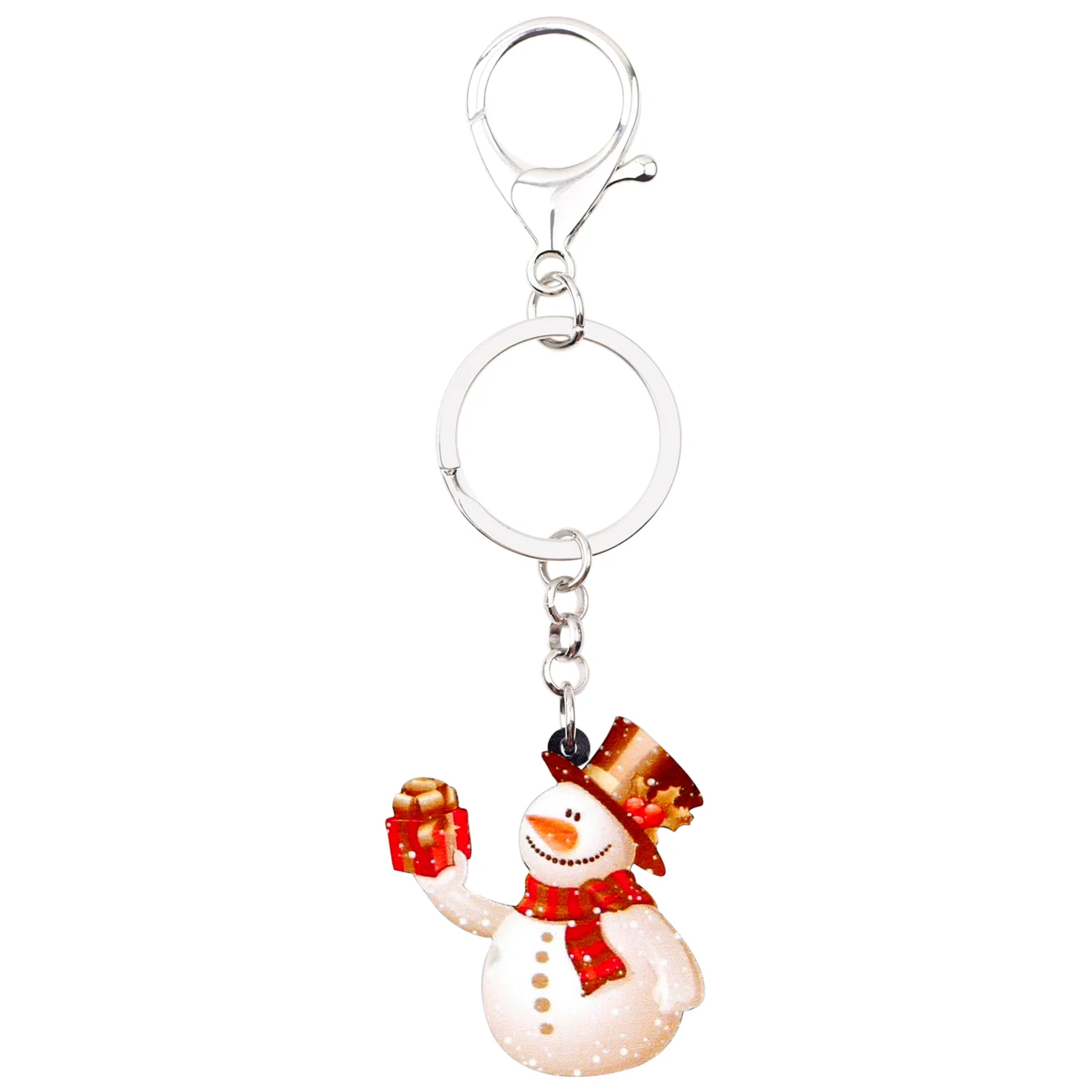 WEVENI Acrylic Christmas Snowman Key Chains Keychain Xmas Party Gift Jewelry For Women Girls Bag New Year Cartoon Bijoux 2018 | Украшения и