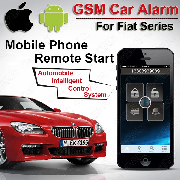 IOS Android GPS GSM автосигнализации для Fiat кнопка запуска удаленного conteol смартфон