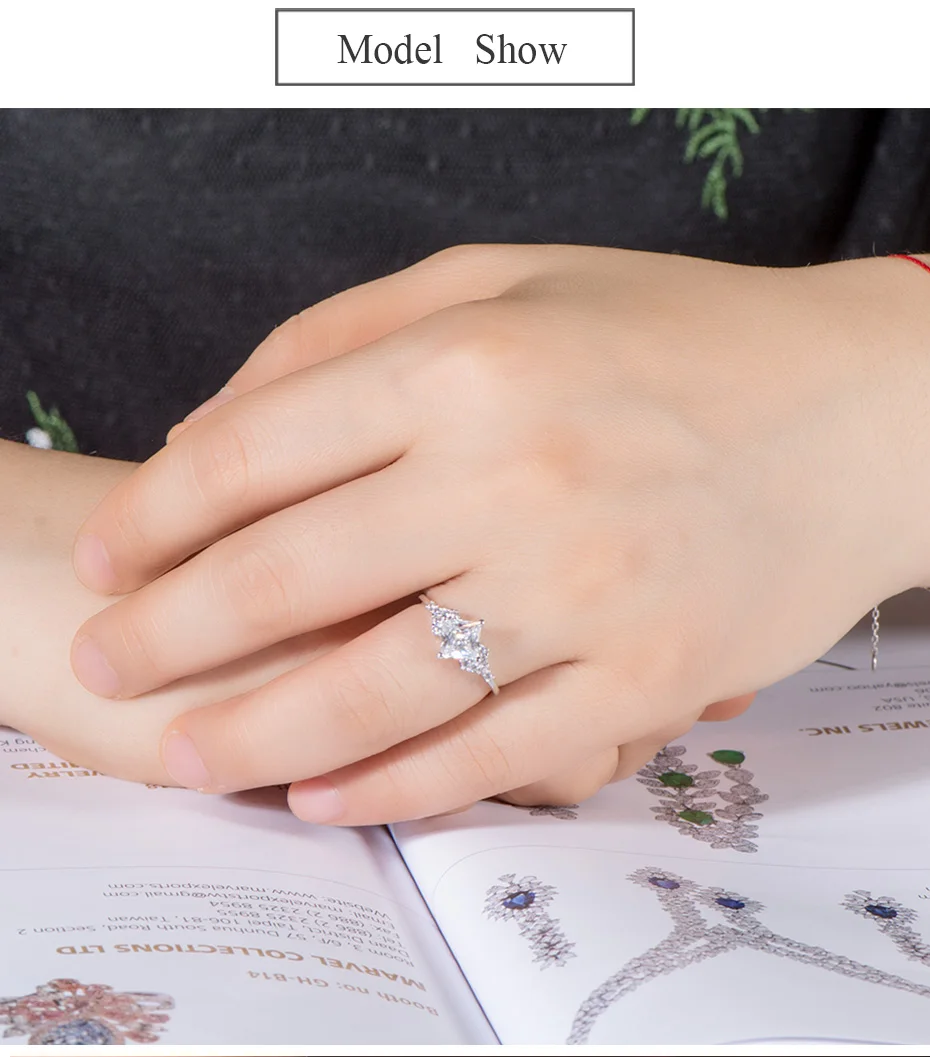 Kuolit, 14 K, 585, кольца с муассанитом из белого золота для женщин, лаборатория, выращенная квадратная огранка, великолепные бриллиантовые Свадебные ювелирные изделия для помолвки