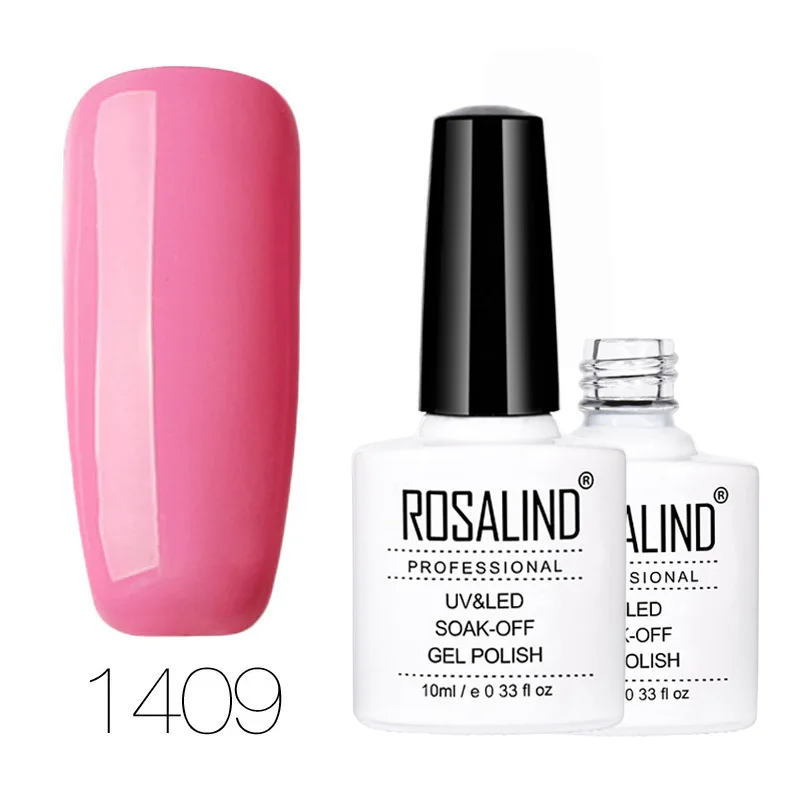 ROSALIND гель 1S 10 мл 1323-1465 классический цветной Гель-лак для ногтей Need Top Base гель-лаки для наращивания ногтей - Цвет: 1409