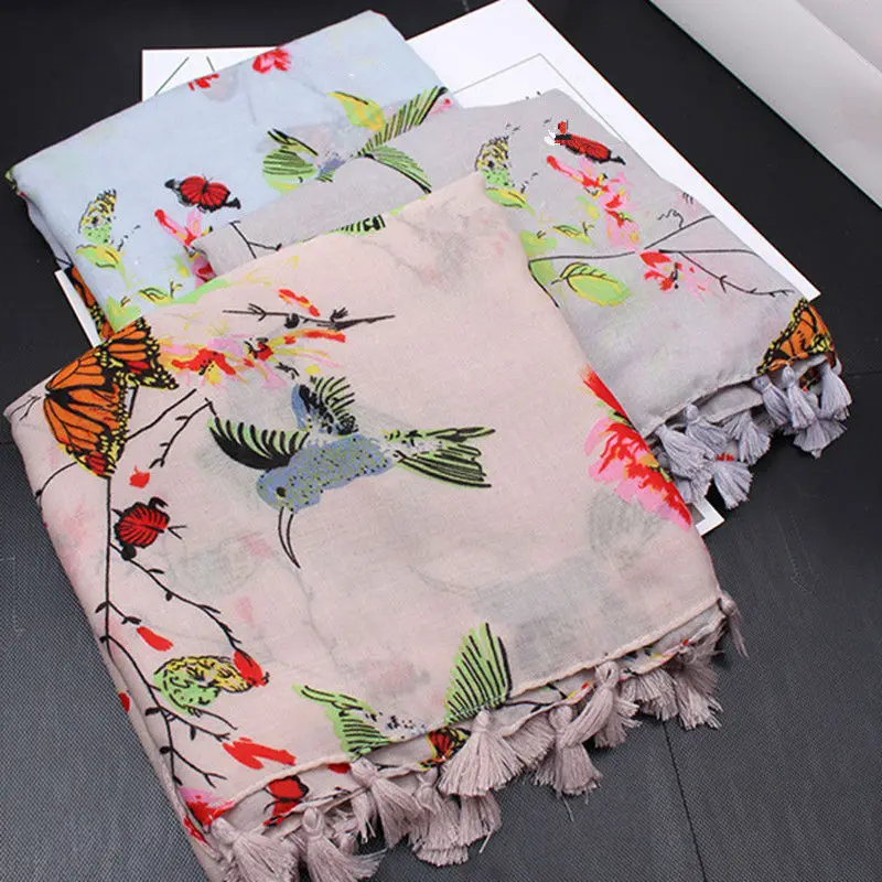 Hot sale fashion flowers tassels woman foulard scarf/scarves shawls silk bandana pashmina echarpe Muslim hijab plain scarf wraps |