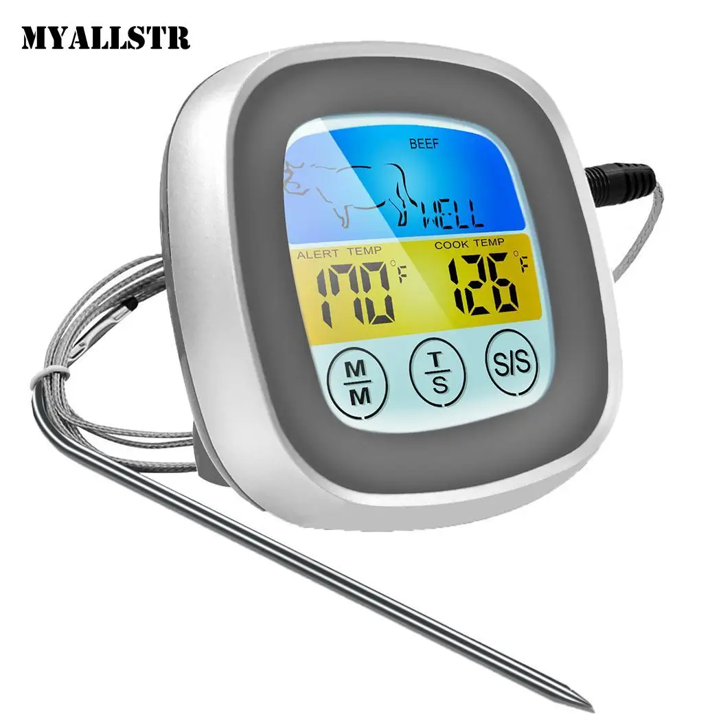 Цифровой термометр для мяса с Длинный зонд чтения 2 батареи AAA (не входит в