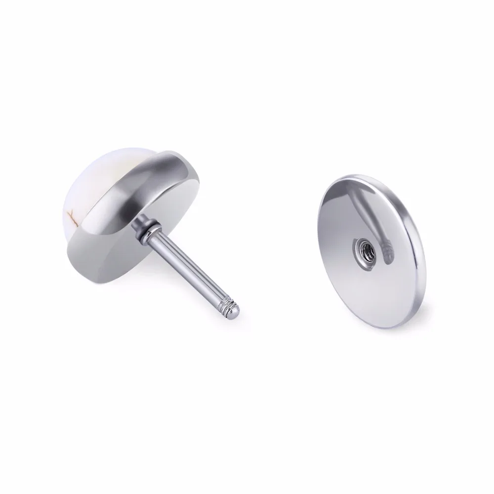 1 пара Круглый Искусственный камень ухо Вилки туннель Нержавеющая сталь