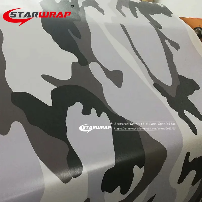 Starwrap белый черный серый пиксель камуфляж большие пятна для автомобиля