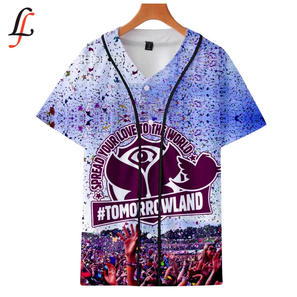 Tomorrowland/бейсбольная футболка с короткими рукавами и 3D принтом K Pop Harajuku летняя