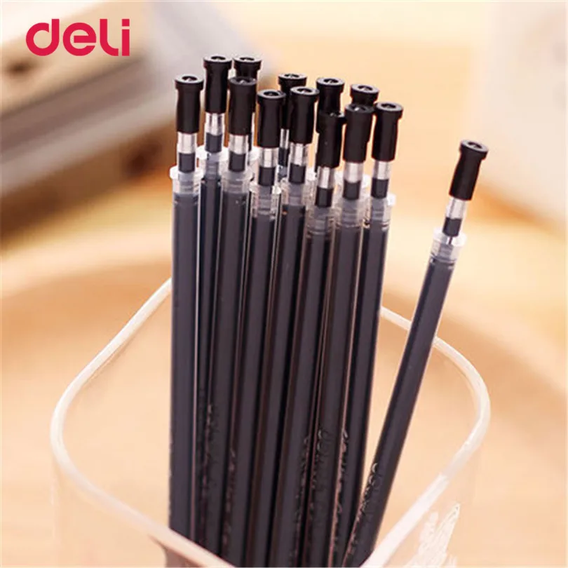 Deli Новая шариковая ручка заправка свинцовая черная 20 шт. канцелярские