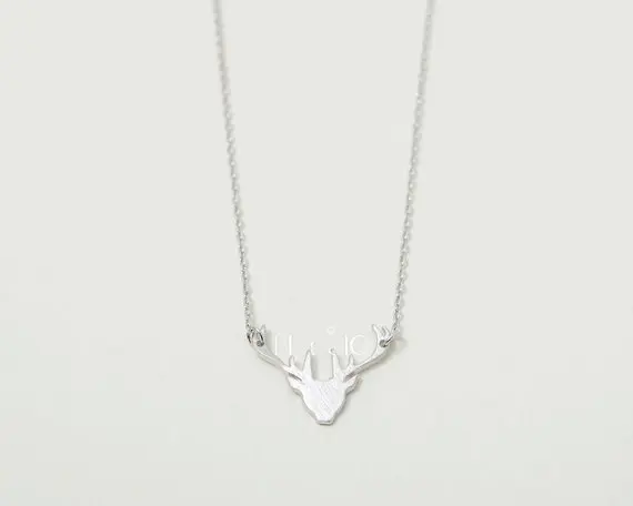 Daisies One Piece Statement Gold Silver Deer Head Necklace Animal Stag Long Fashion Antler for women Gift | Украшения и