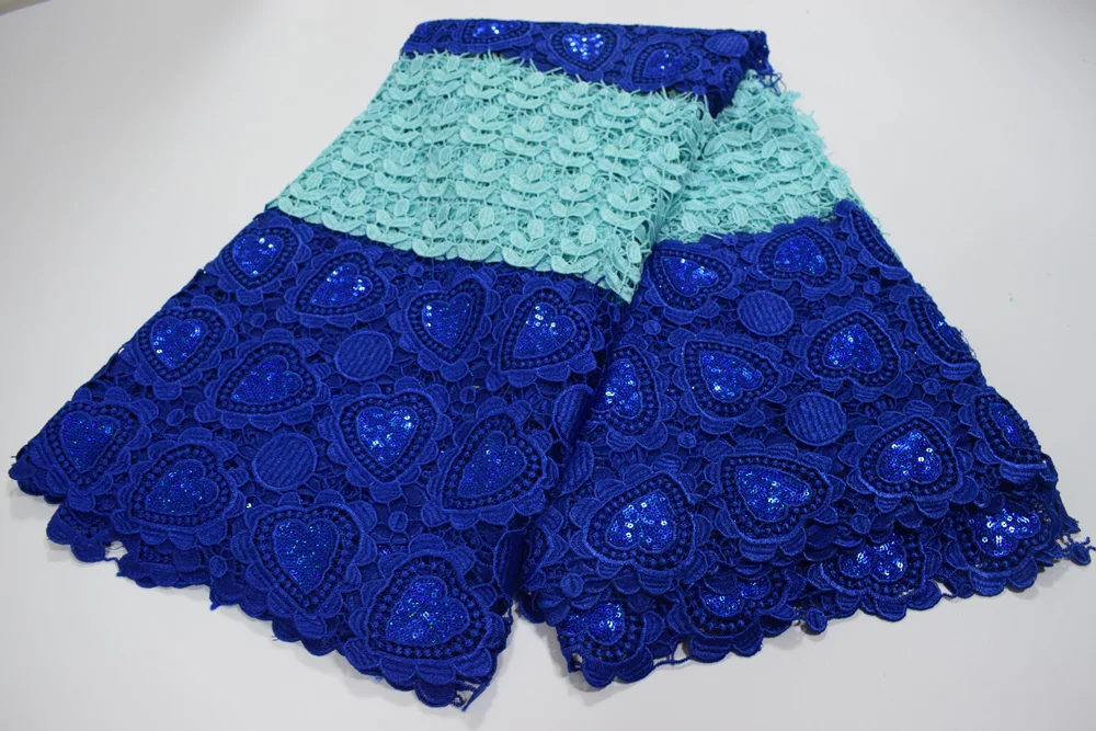 Оптовая продажа дешевая африканская кружевная ткань небесно-голубого цвета