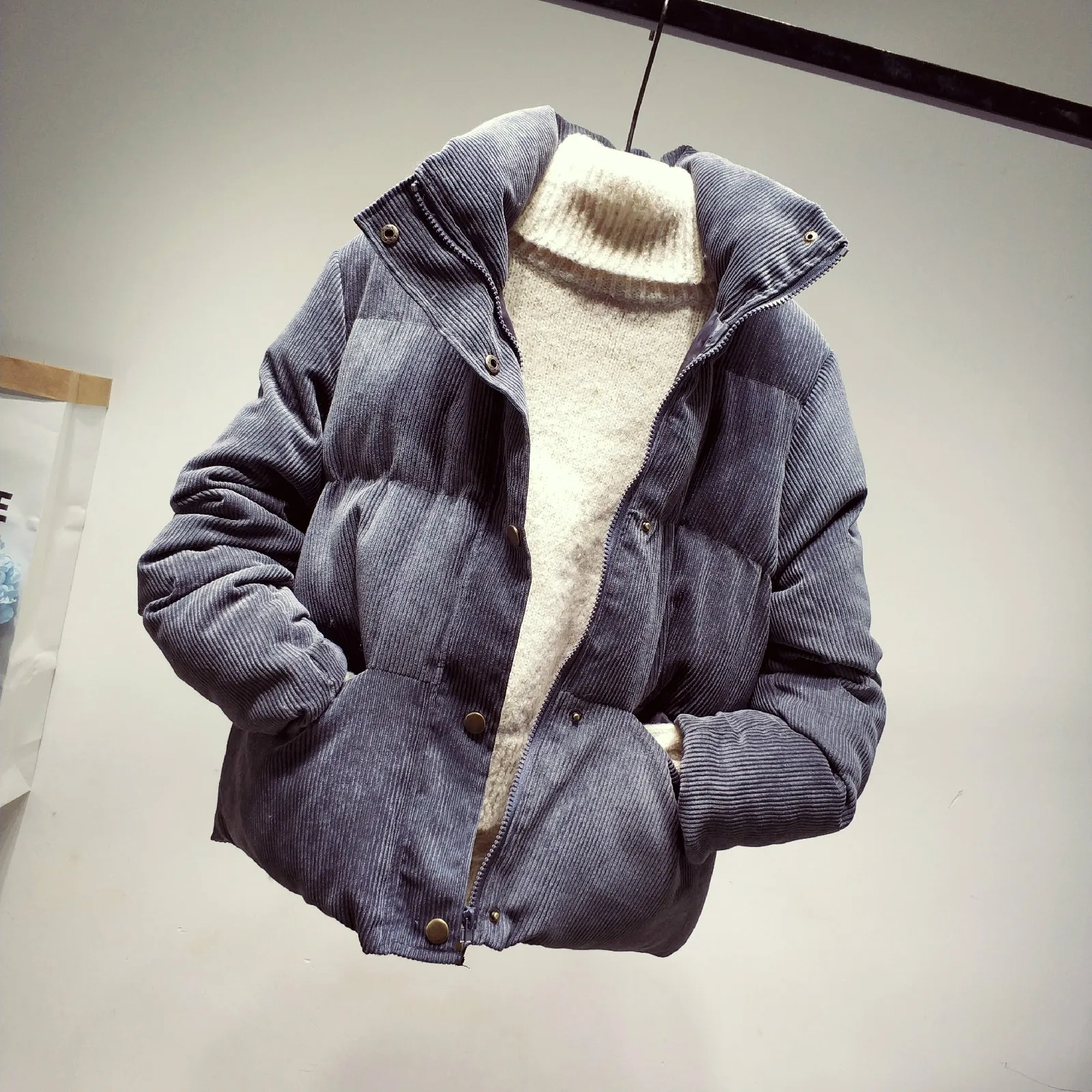 Зимние Harajuku для женщин вельветовые пальто будущих мам мягкий хлопок основной