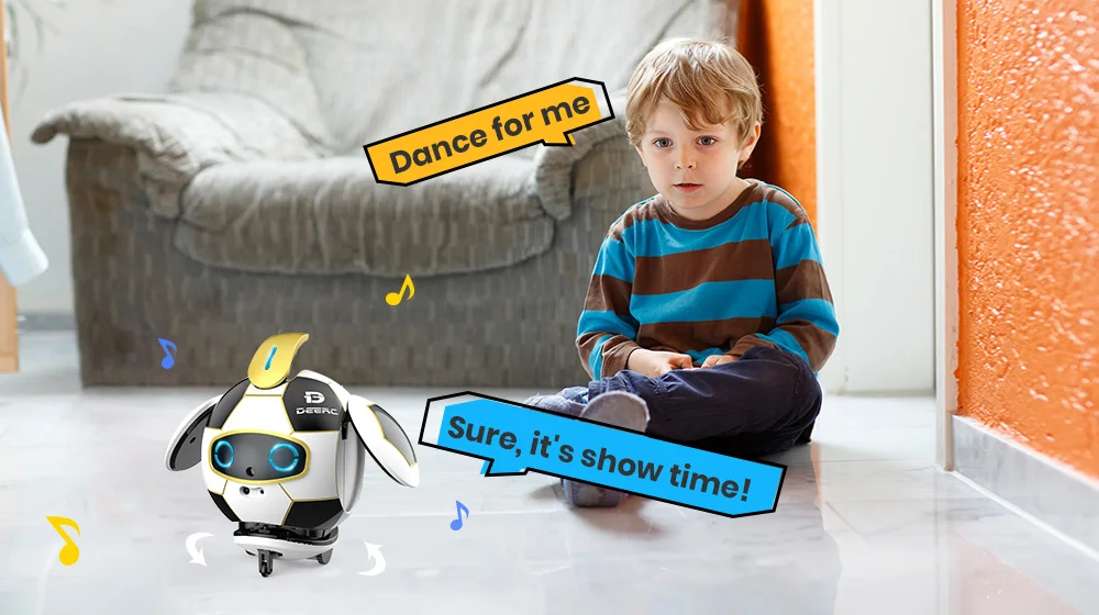 DEERC Smart Soccer Robot Toy Intelligent Touch Deformation With Sound Action Obstacle Avoidance Smart Induction Robots For Kids
