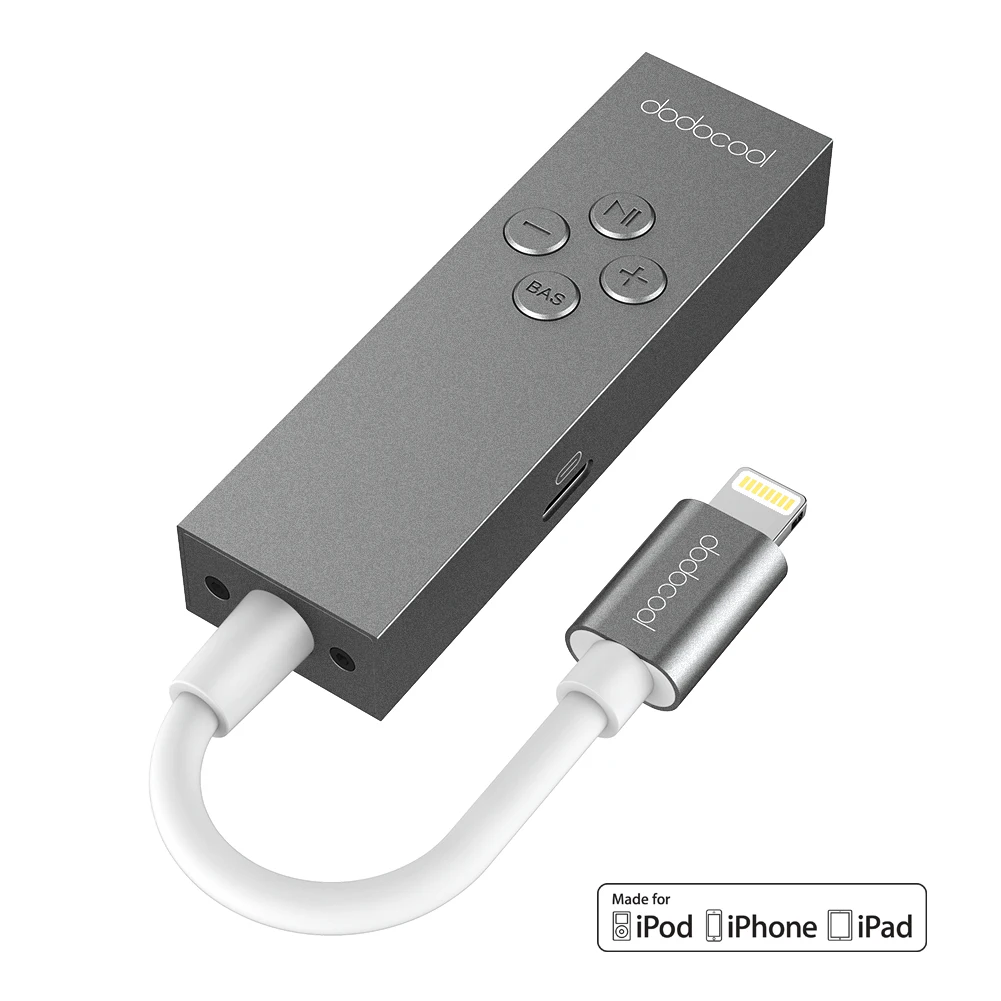 Dodocool MFi Lightning 2-в-1 с 3,5 мм разъем для наушников адаптер с Lightning Порты и разъёмы в-Удаленное управление при подключении басов для iPhone
