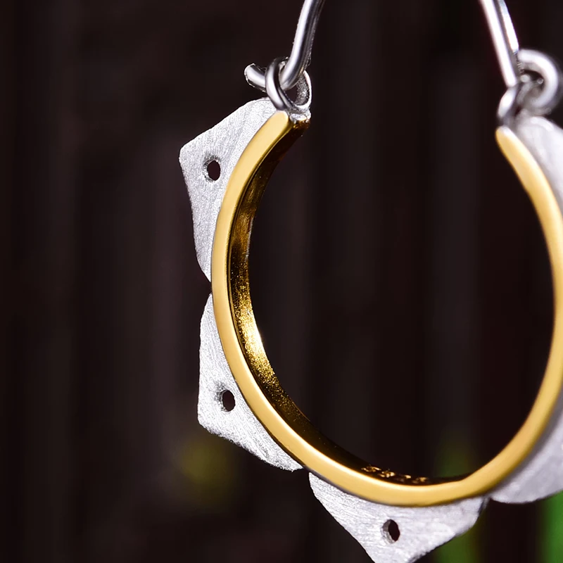 Lotus Fun реальные 925 пробы серебро Природный творческий ручной Fine Jewelry