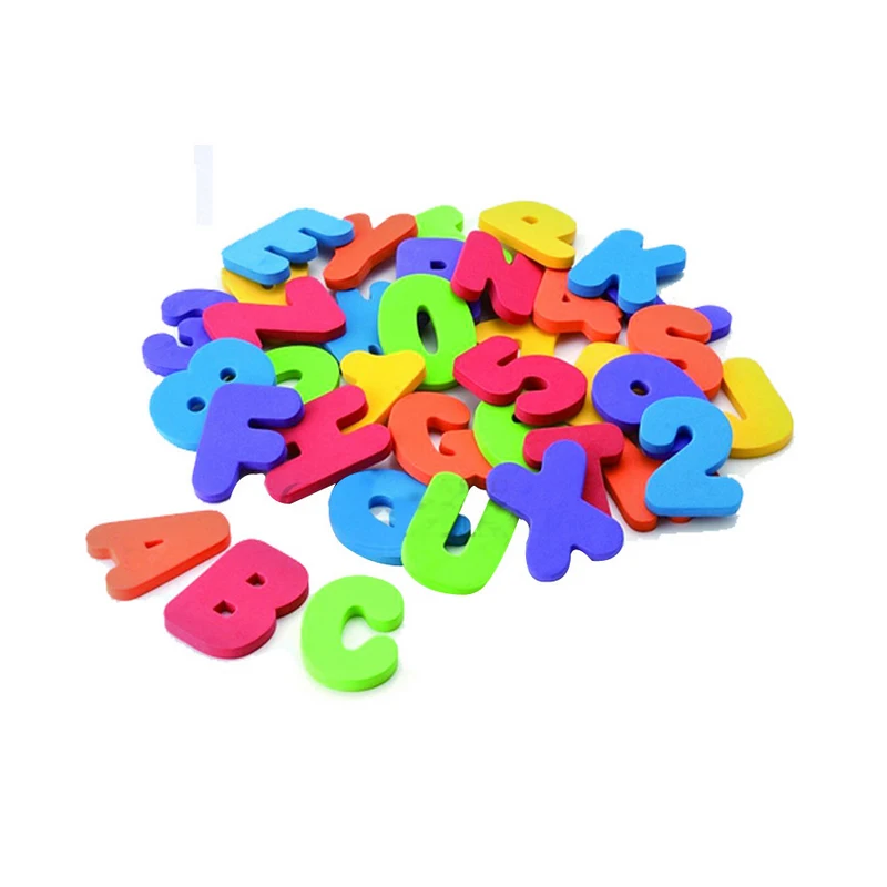 36 Pieces / Set of Alphanumeric Alphabet Puzzle Children Baby Water Toys Bathroom Early Education Sucker Toy Bath Soft EVA | Игрушки и
