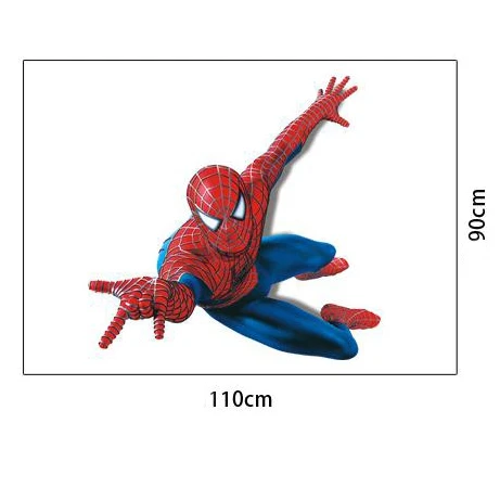 Large Spiderman 3D Art Wall Decals/PVC stickers Mural For Boys' Room Decor 90*110cm | Дом и сад